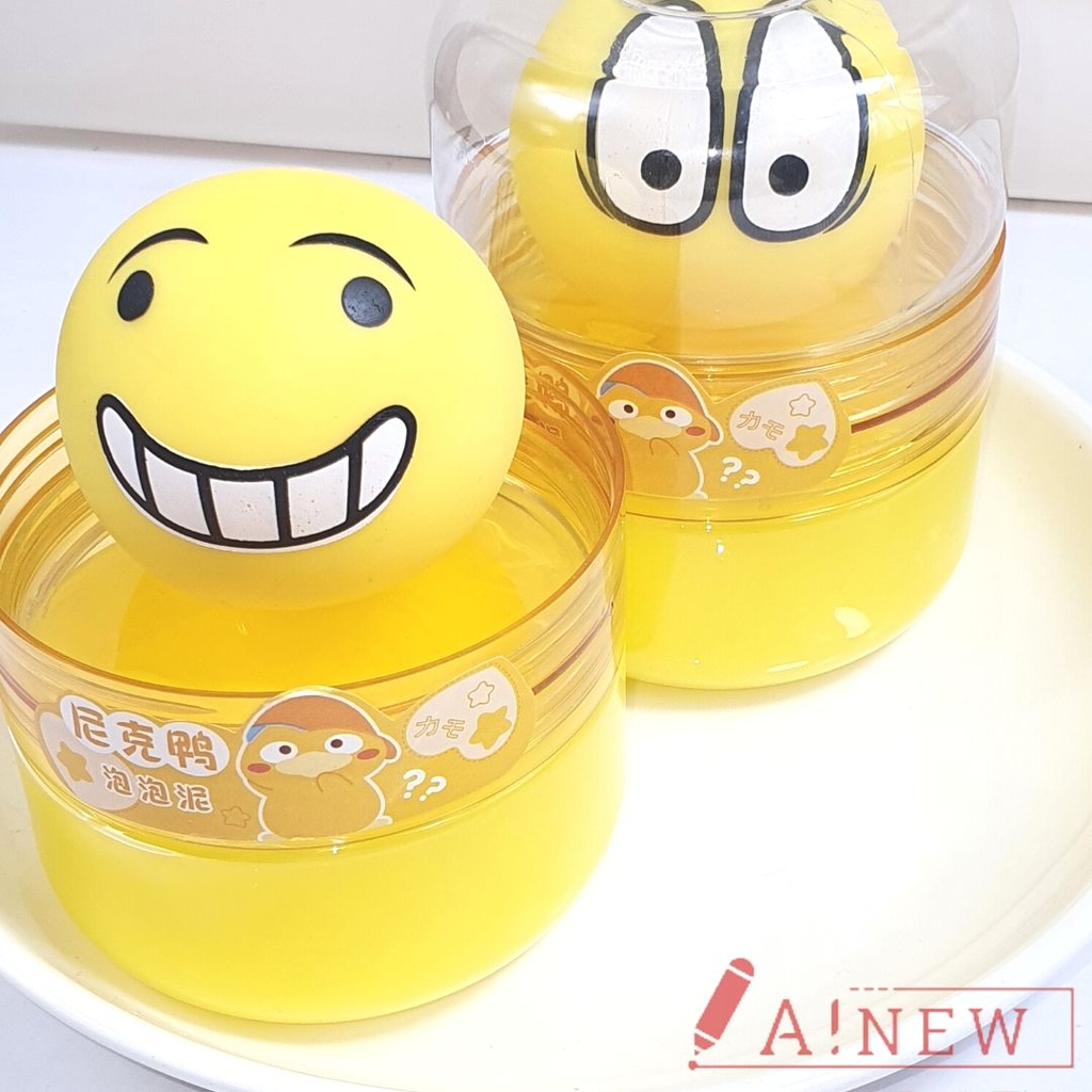 Slime bơ tặng kèm mochi mặt cười giải trí