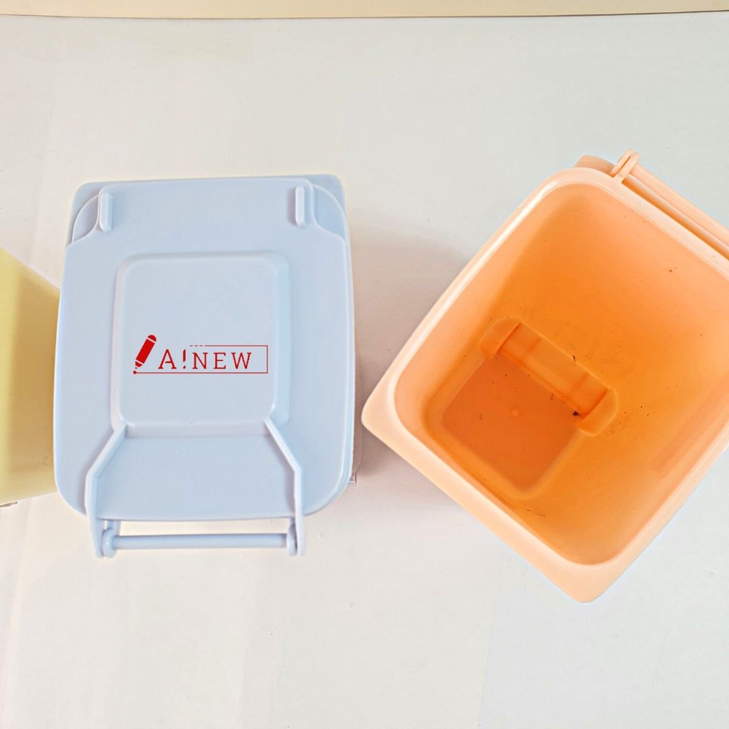 HỘP CẮM BÚT HÌNH THÙNG RÁC MINI DỄ THƯƠNG  / KÈM BÁNH XE DI CHUYỂN / GẮN CHARM / THÙNG RÁC MINI