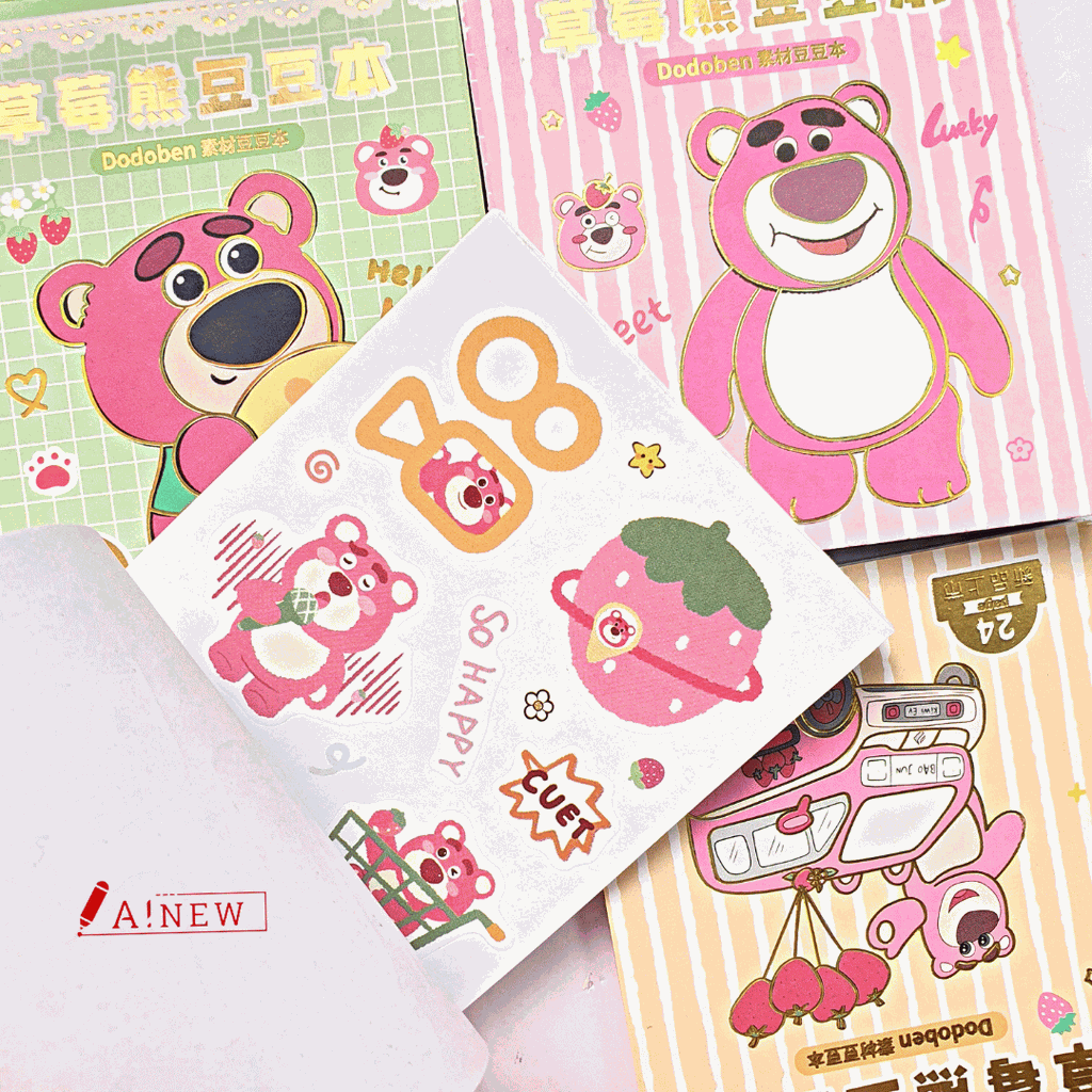 SỔ STICKER GẤU DÂU 24 TRANG / GẤU DÂU / TẶNG KÈM DỤNG CỤ DÁN STICKER / MÃ SỐ 346660