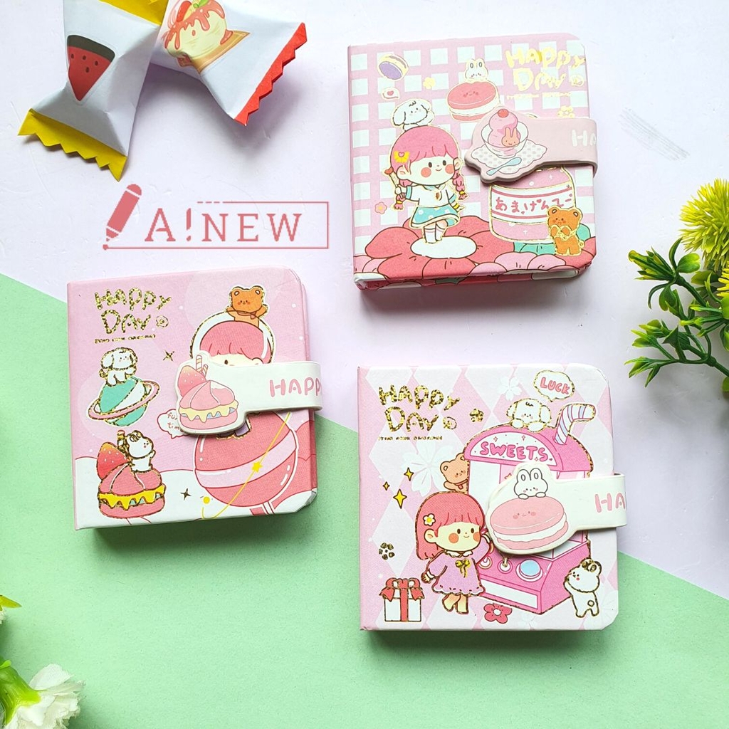 Sổ tay mini hoạ tiết dể thương A7 / sổ tay nút cài nam châm / sổ mini dể thương