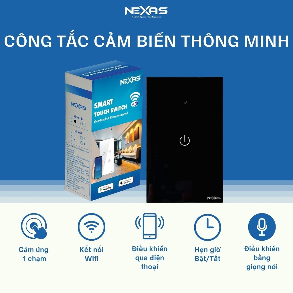 Công Tắc Thông Minh Cảm Ứng Wifi NEXAS