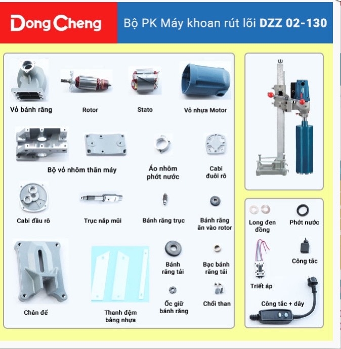 Phụ Kiện Máy Khoan Rút Lõi DZZ02-130 Dongcheng
