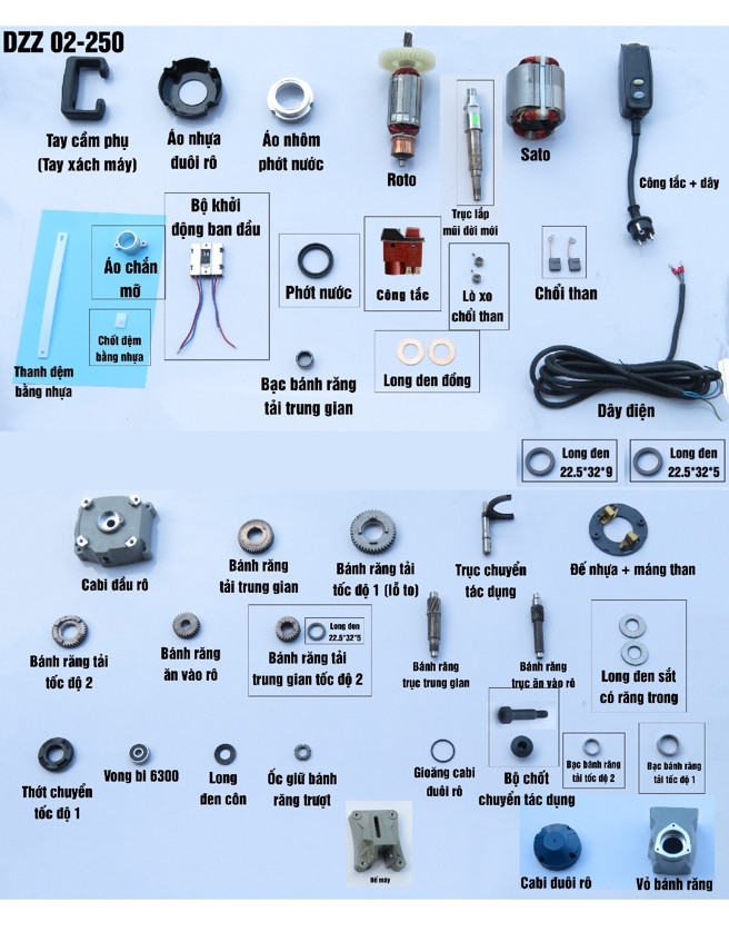 Phụ Kiện Máy Khoan Rút Lõi Dongcheng DZZ02-250