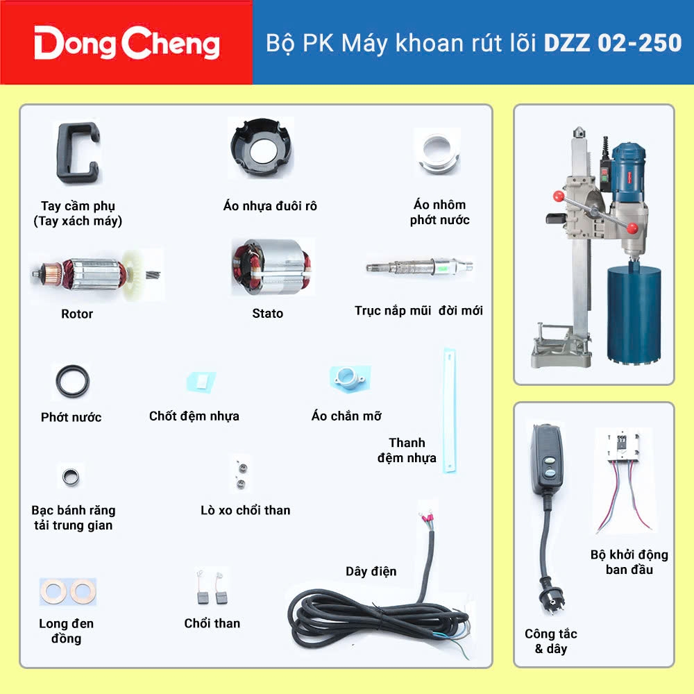 Phụ Kiện Máy Khoan Rút Lõi Dongcheng DZZ02-250