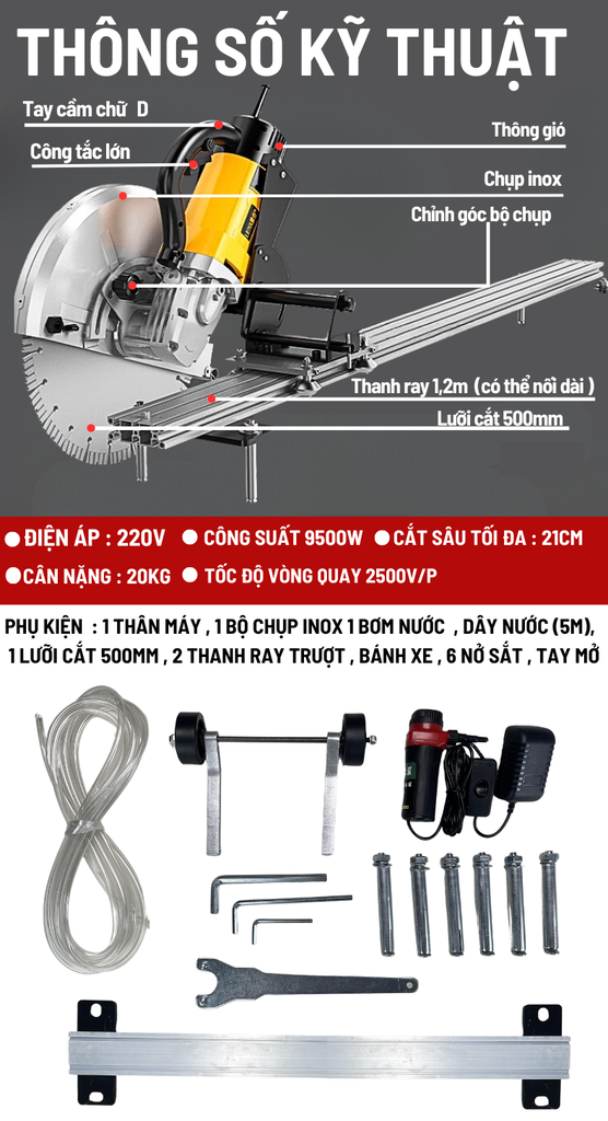 Máy Cắt Nội Địa Trung Quốc (500mm-cắt sâu 21cm)