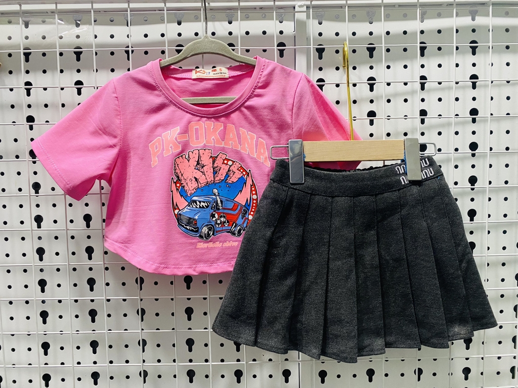 Set áo khoác + chân váy dạ Lennco 2 màu ghi / đỏ size 1 - 10y SHIN Baby  Closet