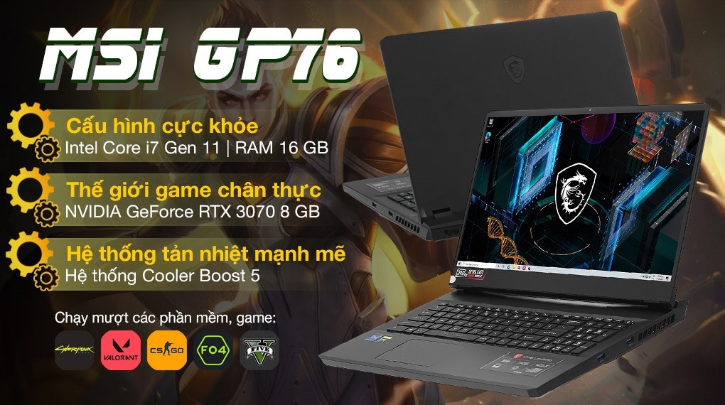 MSI Gp76/ I7-12700H/RTX 3070 8GB/16GB/1TB