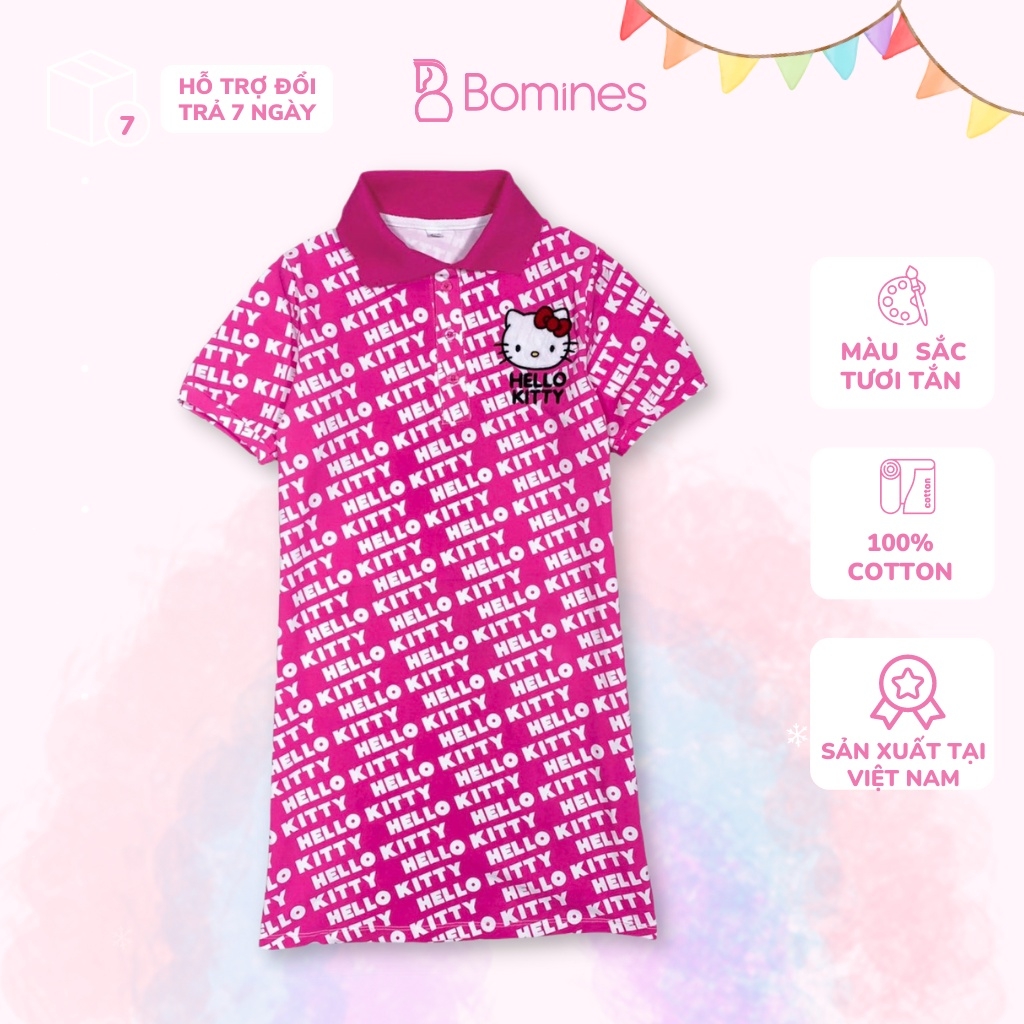 Váy bé gái Hello Kitty, Đầm size đại dáng suông Kitty Bomines dễ ...