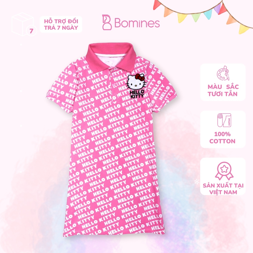 Váy bé gái Hello Kitty, Đầm size đại dáng suông Kitty Bomines dễ ...