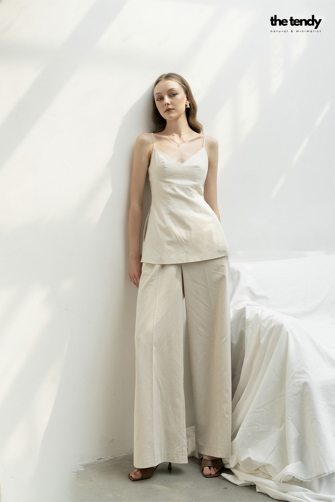 Áo 2 dây linen Le Perce-Neige thiết kế cúp ngực, gợi cảm phong cách tối giản