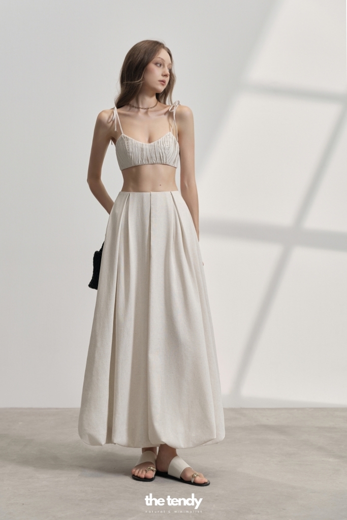 Chân váy bubble linen LÉNA
