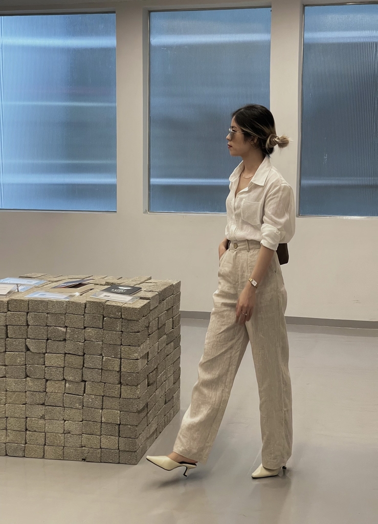 Quần suông linen Lena, dáng dài ống rộng, công sở phong cách Hàn Quốc