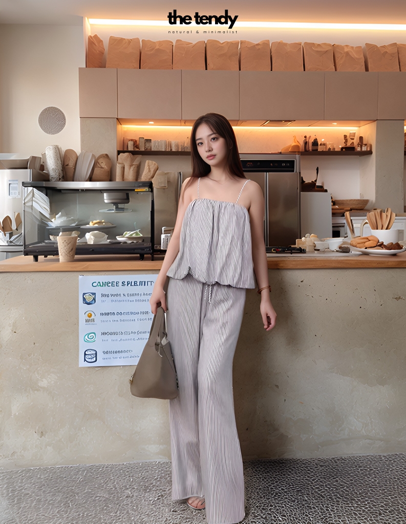 Áo 2 dây dáng bubble Lauryn, chất linen premium