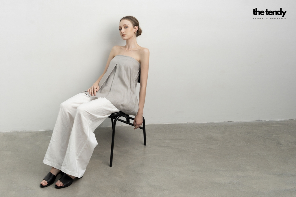 Quần Le Lys Linen Premium, dáng suông 2 màu Trắng/Đen