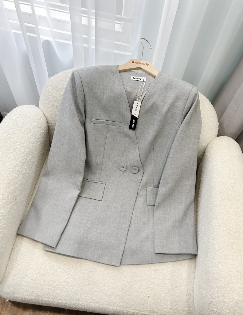 Áo blazer dài tay GILLIAN màu xám