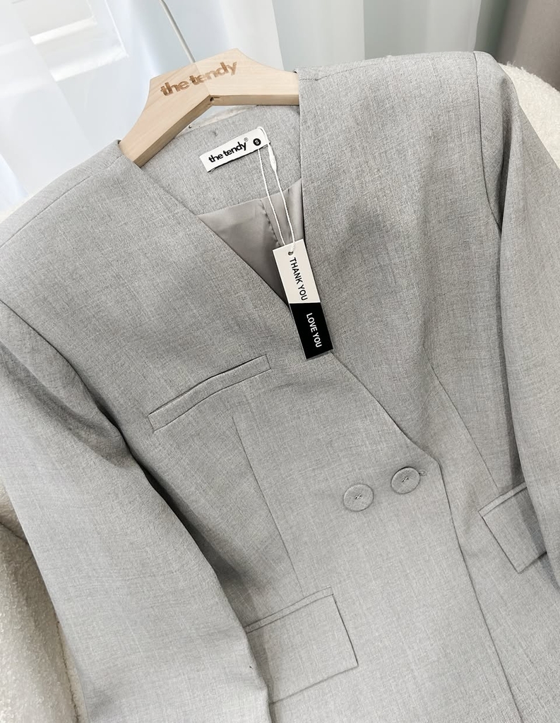 Áo blazer dài tay GILLIAN màu xám