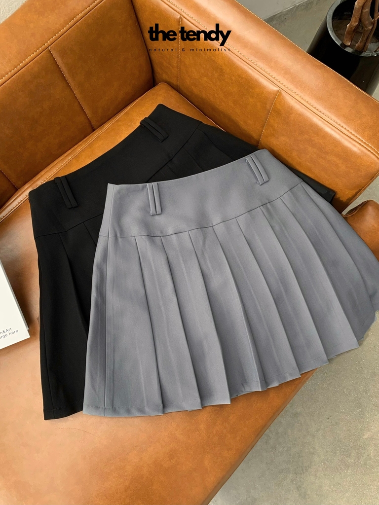 Chân váy Amanda, xếp ly dáng ngắn, có khóa kéo, 2 lớp dày dặn