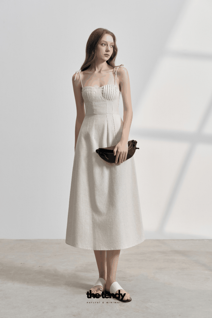 Đầm linen MERVIN, đầm hai dây cúp ngực quyến rũ
