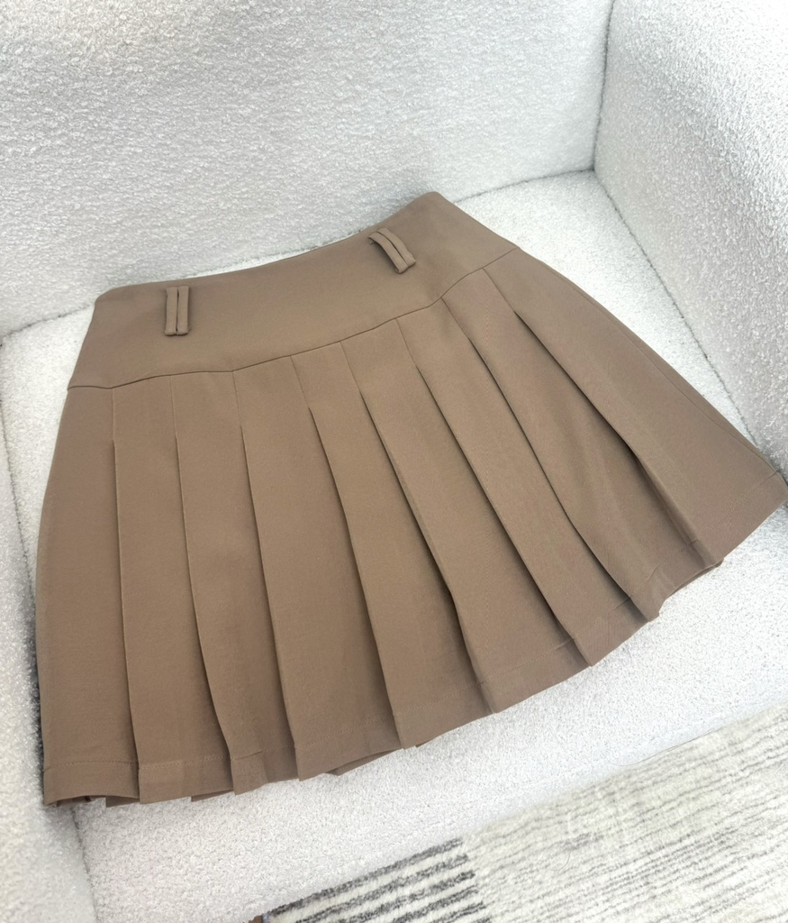 Chân váy Amanda, xếp ly dáng ngắn, có khóa kéo, 2 lớp dày dặn