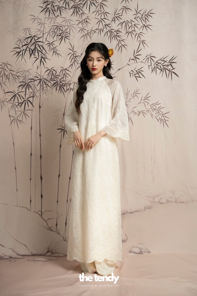 Quần áo dài lụa trơn