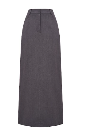 Chân váy VANESSA dáng dài, vintage, phom dáng basic, style Hàn, 2 màu xám/đen