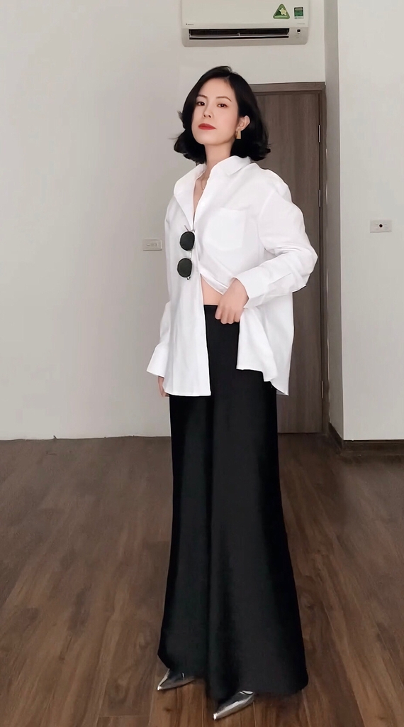 Chân váy lụa dáng dài chữ A Lena