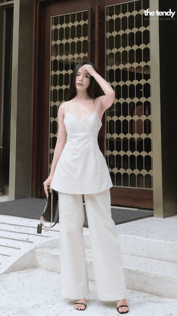 Áo 2 dây linen Le Perce-Neige thiết kế cúp ngực, gợi cảm phong cách tối giản