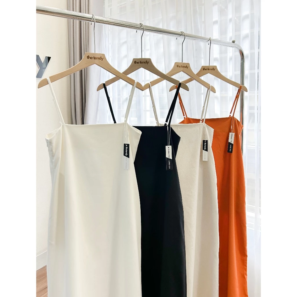 Váy linen Vera hai dây, dáng suông maxi