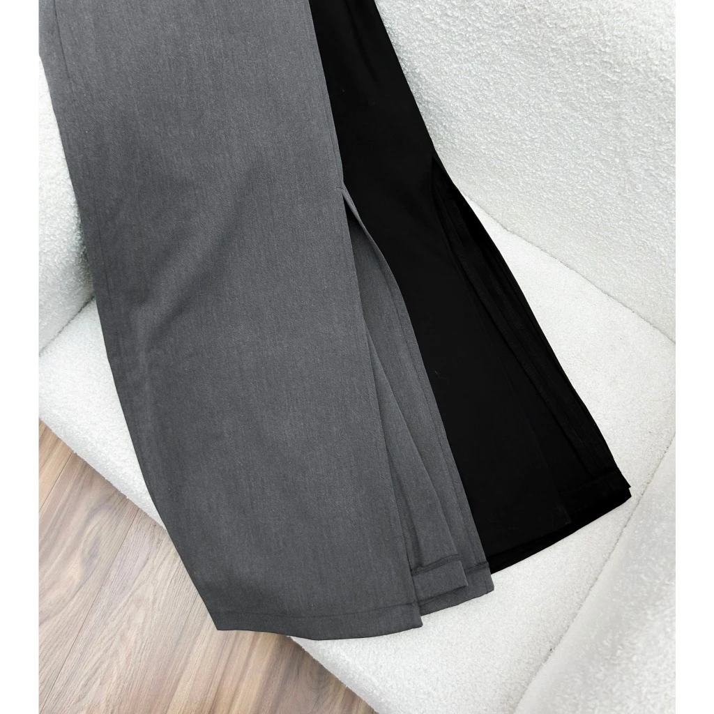 Chân váy VANESSA dáng dài, vintage, phom dáng basic, style Hàn, 2 màu xám/đen