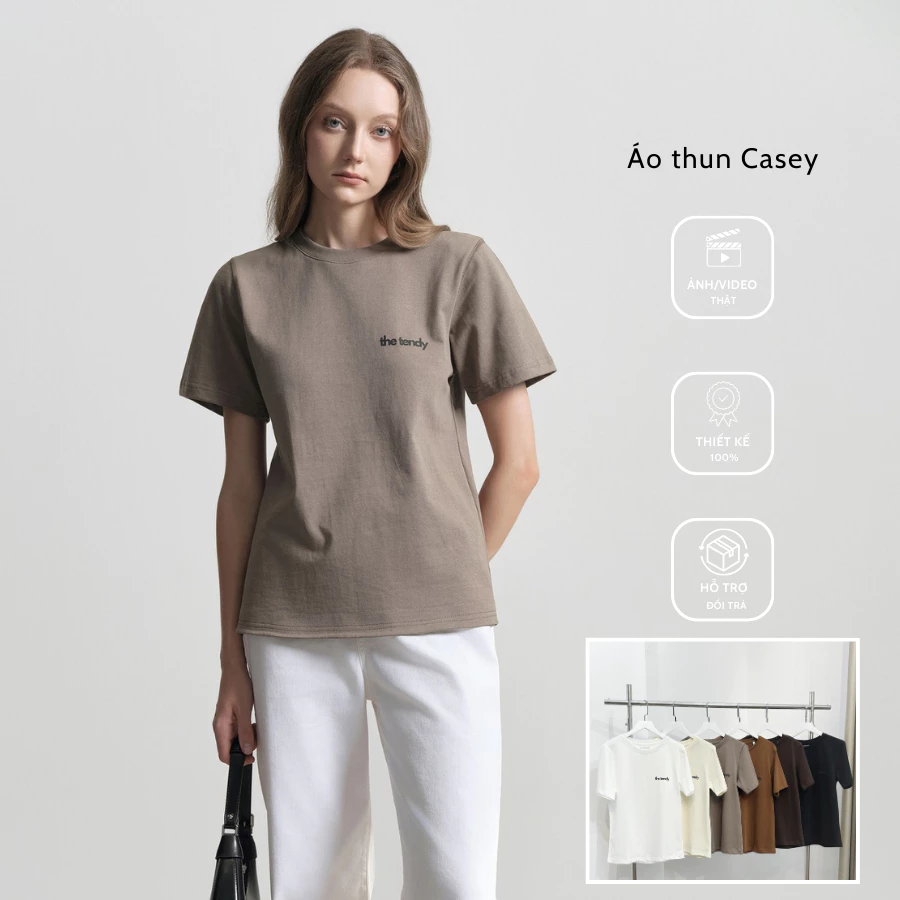 Áo thun Casey tay ngắn, nhiều màu, form vừa, chất cotton 100%