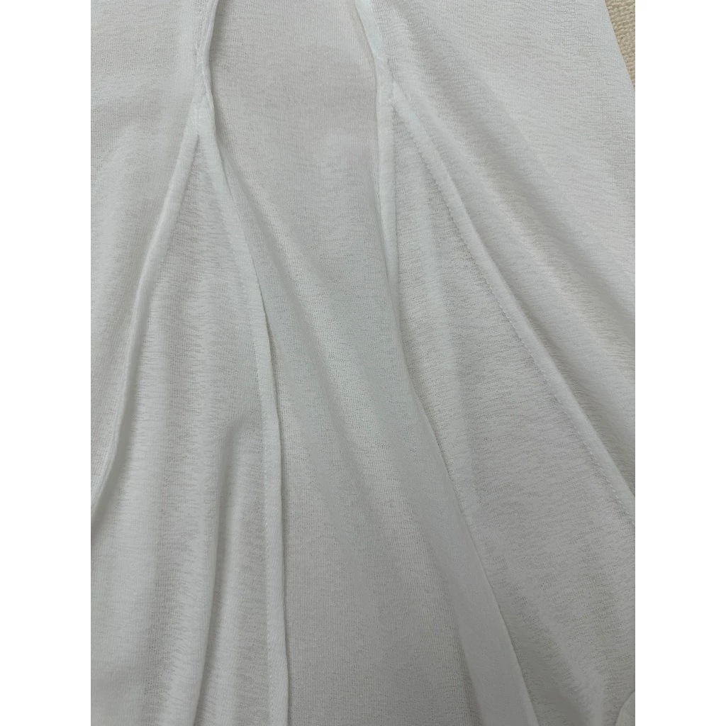 Đầm WHITE SWAN, đầm xòe xuyên thấu nữ dài, khoét lưng, chất cotton giấy thoáng mát