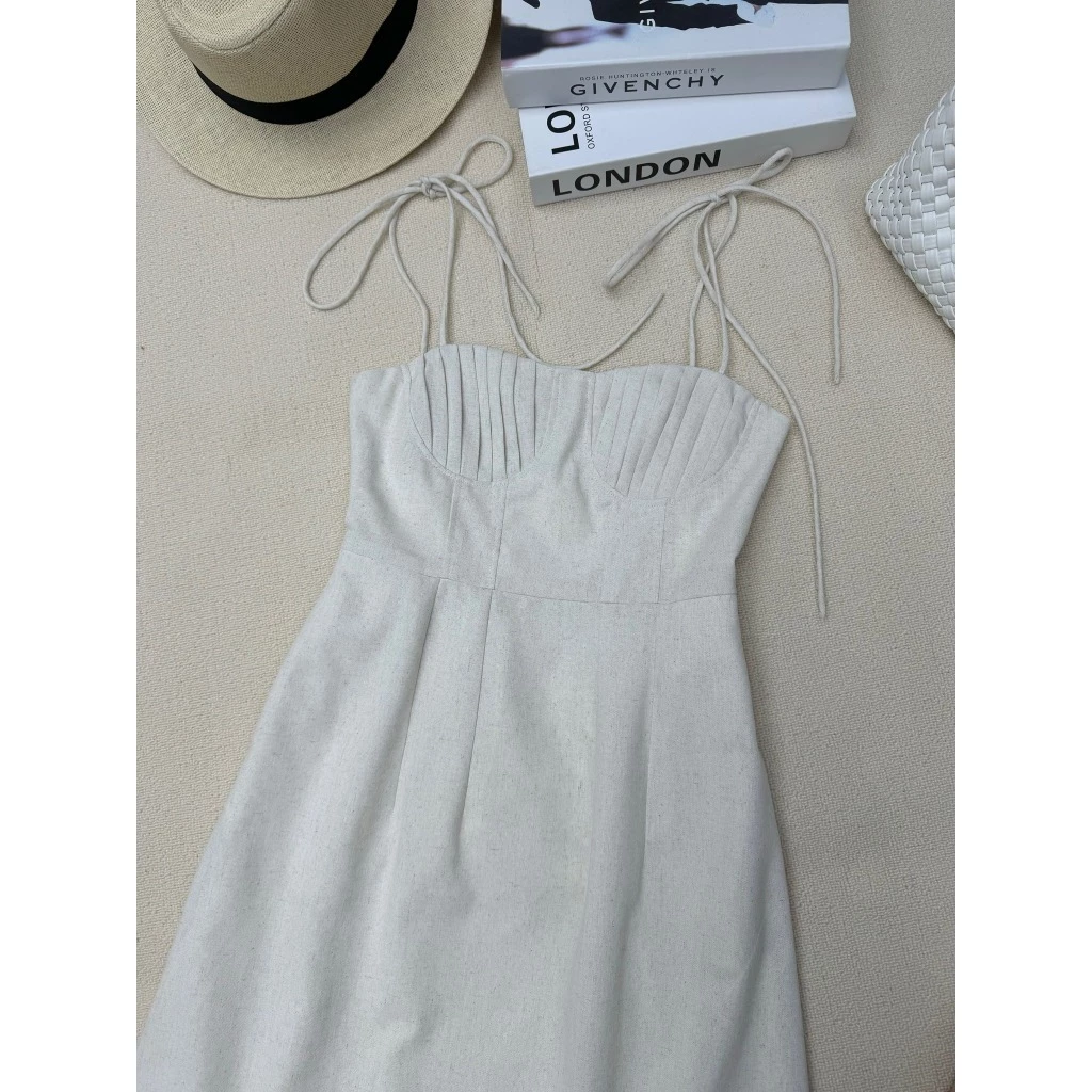 Đầm linen MERVIN, đầm hai dây cúp ngực quyến rũ