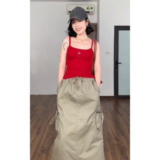 Áo 2 dây sợi bún nhiều màu: Đen, Trắng, Xanh, Đỏ Karina