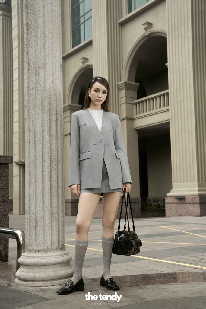 Áo blazer dài tay GILLIAN màu xám