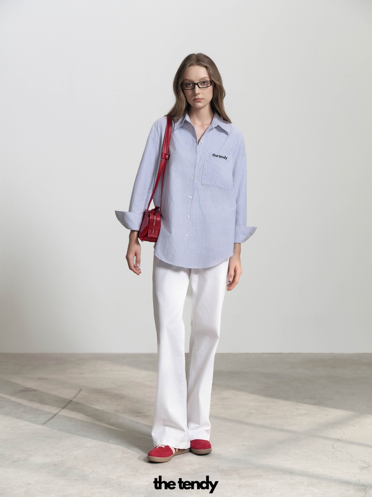 Quần Jeans MEI, màu trắng, dáng suông dễ phối đồ