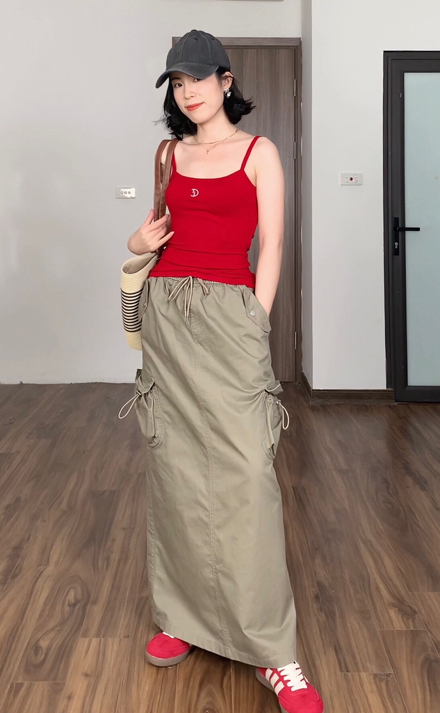 Áo 2 dây sợi bún nhiều màu: Đen, Trắng, Xanh, Đỏ Karina