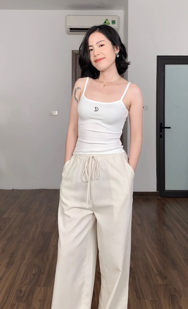 Áo 2 dây sợi bún nhiều màu: Đen, Trắng, Xanh, Đỏ Karina