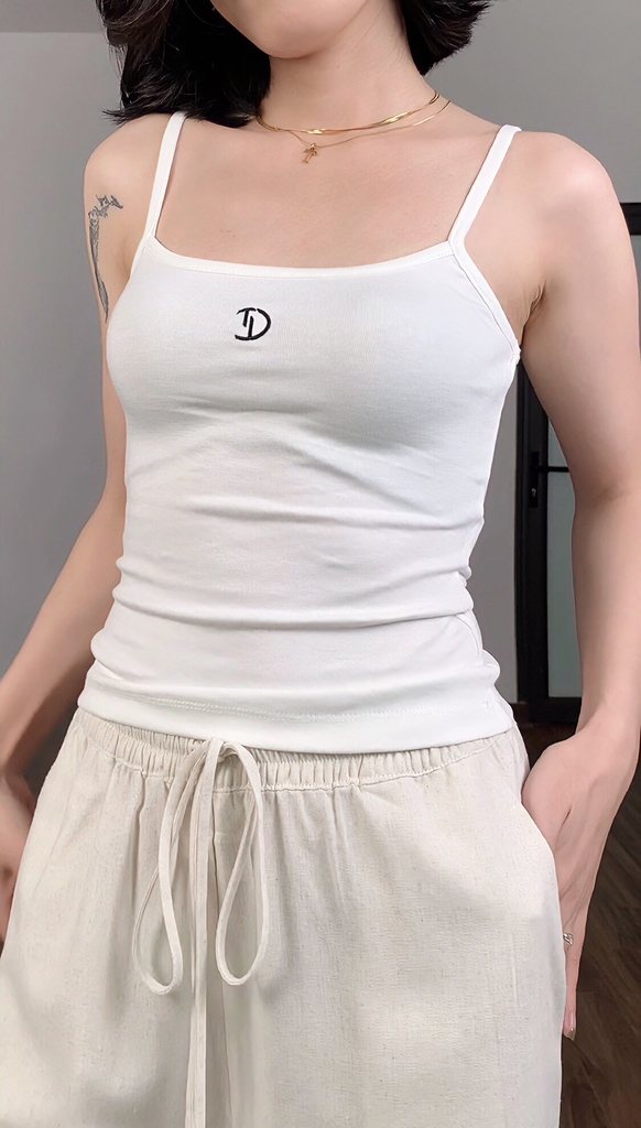 Áo 2 dây sợi bún nhiều màu: Đen, Trắng, Xanh, Đỏ Karina