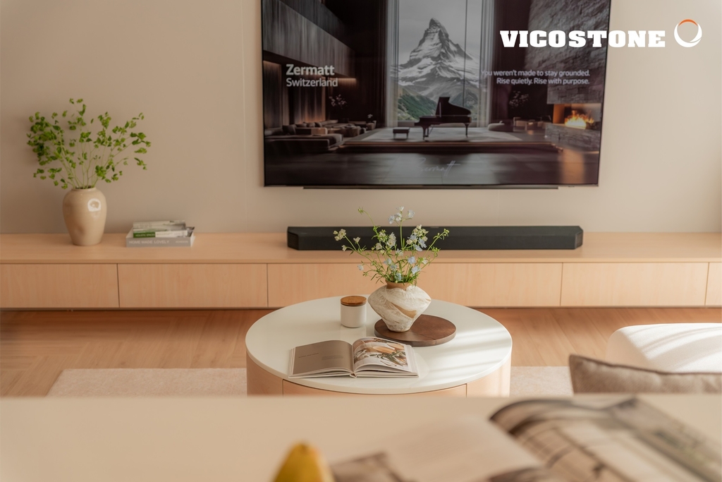 Bàn trà mặt đá Vicostone Silver White BQ400