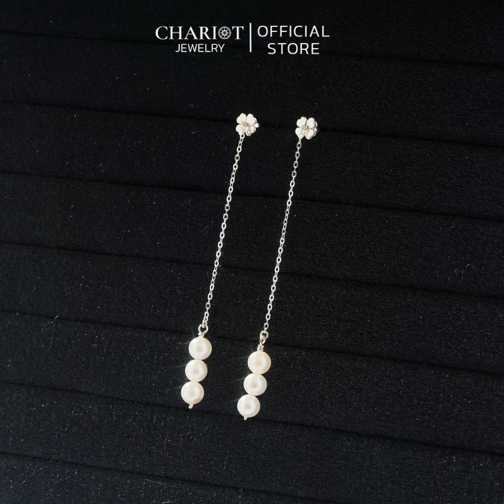 Khuyên tai bạc ECJ26 Giọt nước mắt Tiên cá s925 ChariotJewelry