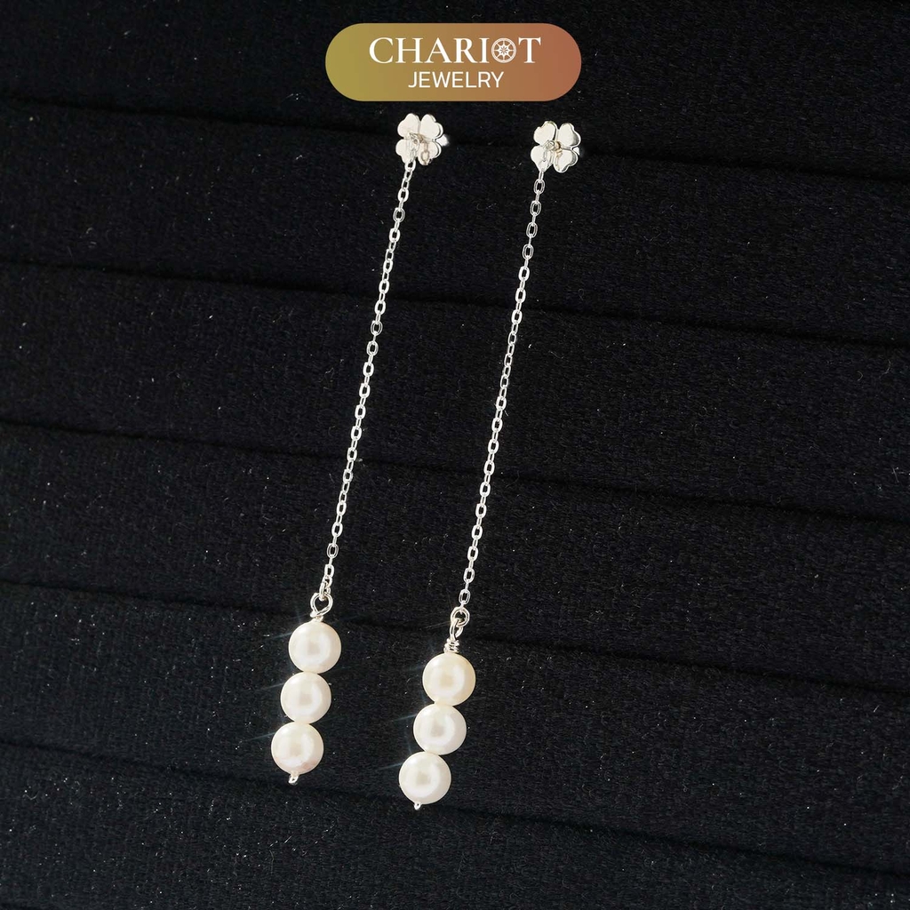 Khuyên tai bạc ECJ26 Giọt nước mắt Tiên cá s925 ChariotJewelry