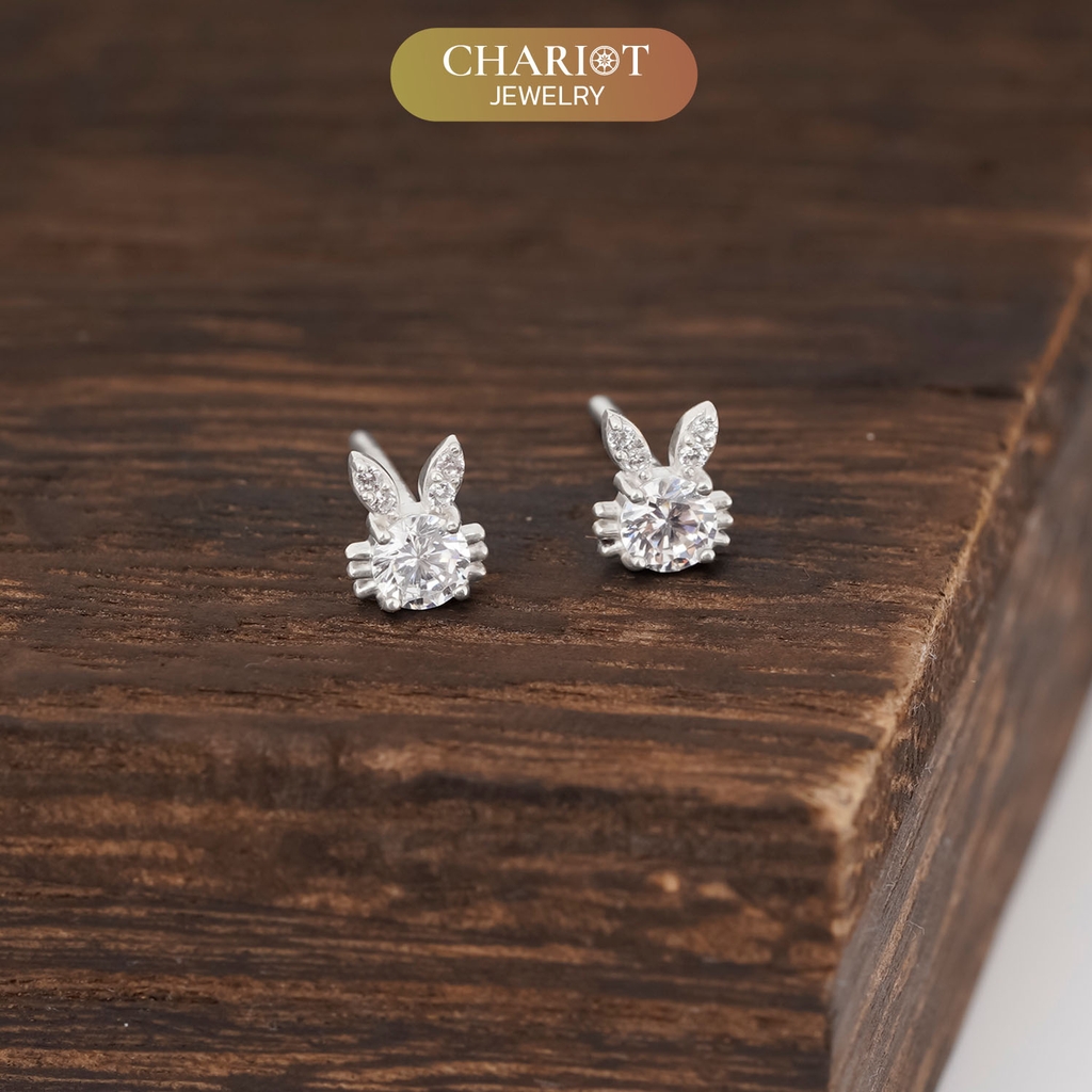 Khuyên tai bạc ECJ20 Thỏ con đáng yêu s925 ChariotJewelry