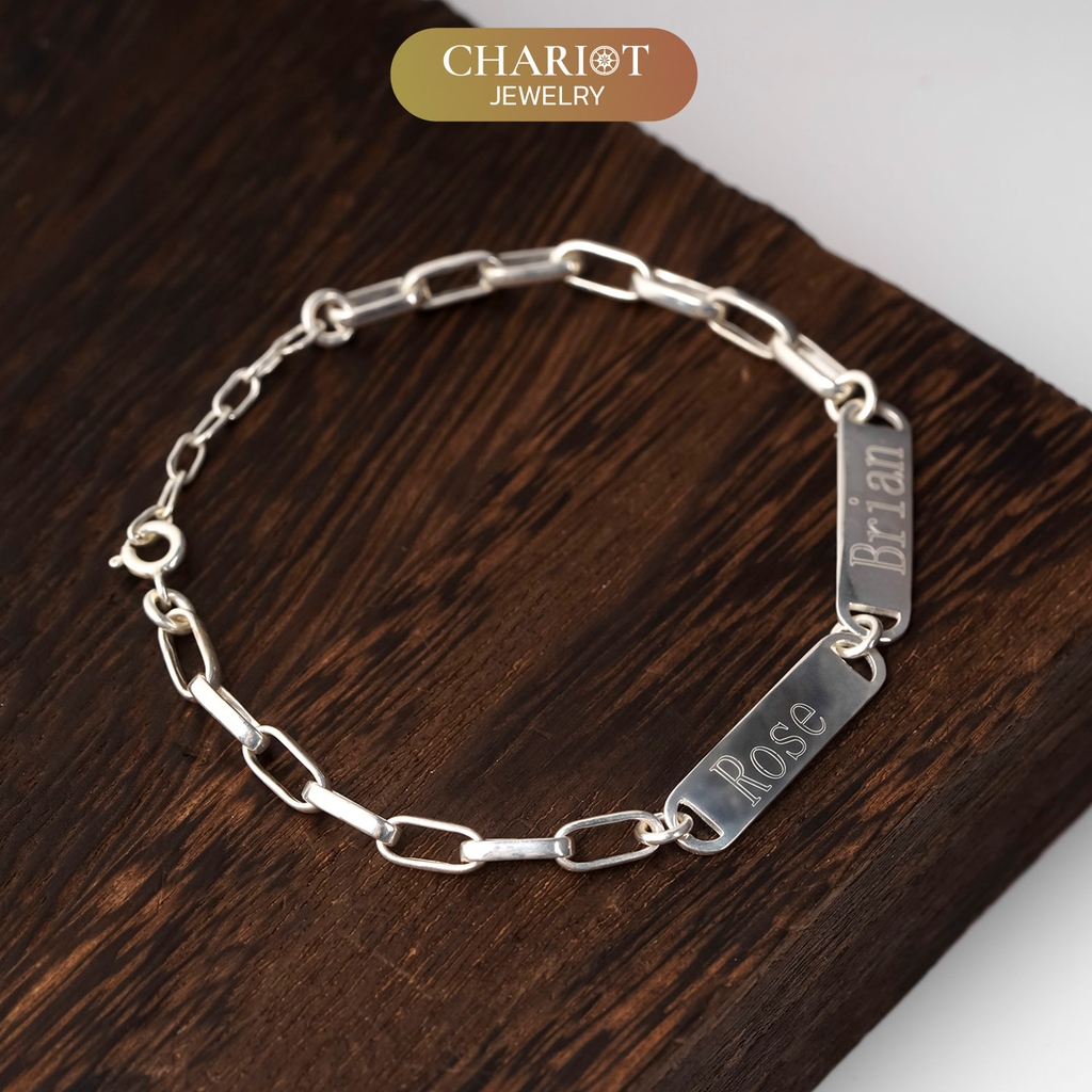 Lắc tay BCJ22 khắc tên  Chariot Jewelry