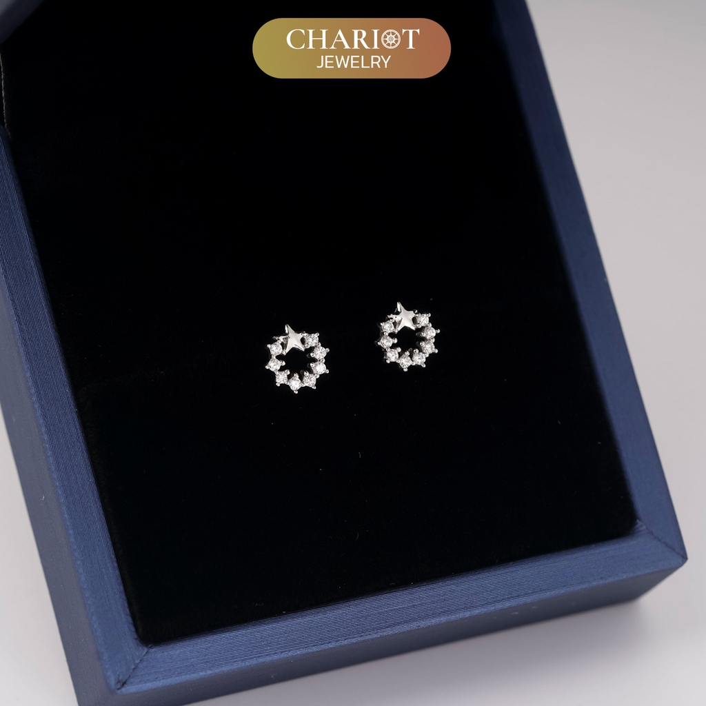 Khuyên tai bạc ECJ74 ngôi sao hy vọng lấp lánh Chariot Jewelry