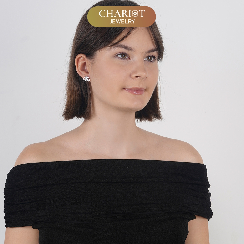 Khuyên tai bạc ECJ76 mặt cún dễ thương Chariot Jewelry