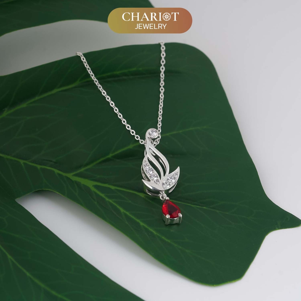 Dây chuyền bạc DCJ60 ngọn lửa rực cháy s925 ChariotJewelry
