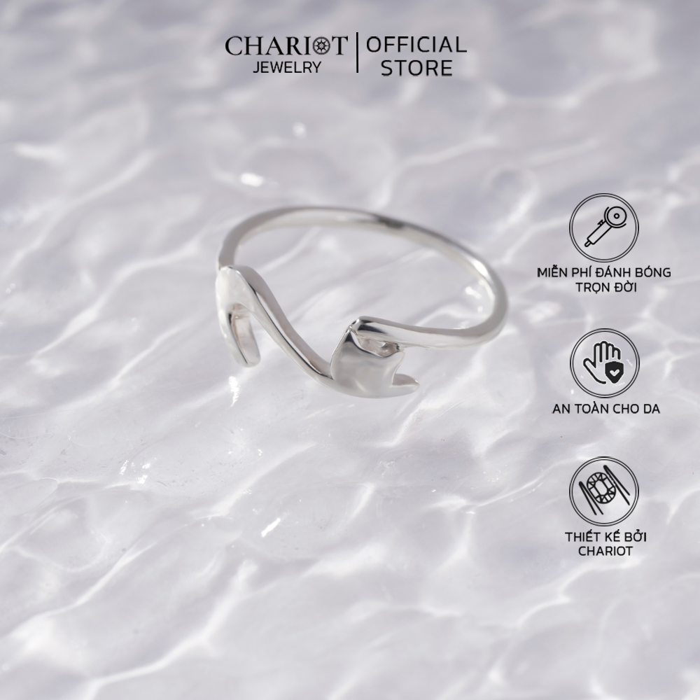 Nhẫn bạc 925 CHARIOT cách điệu hình mèo dễ thương ChariotJewelry NCJ39