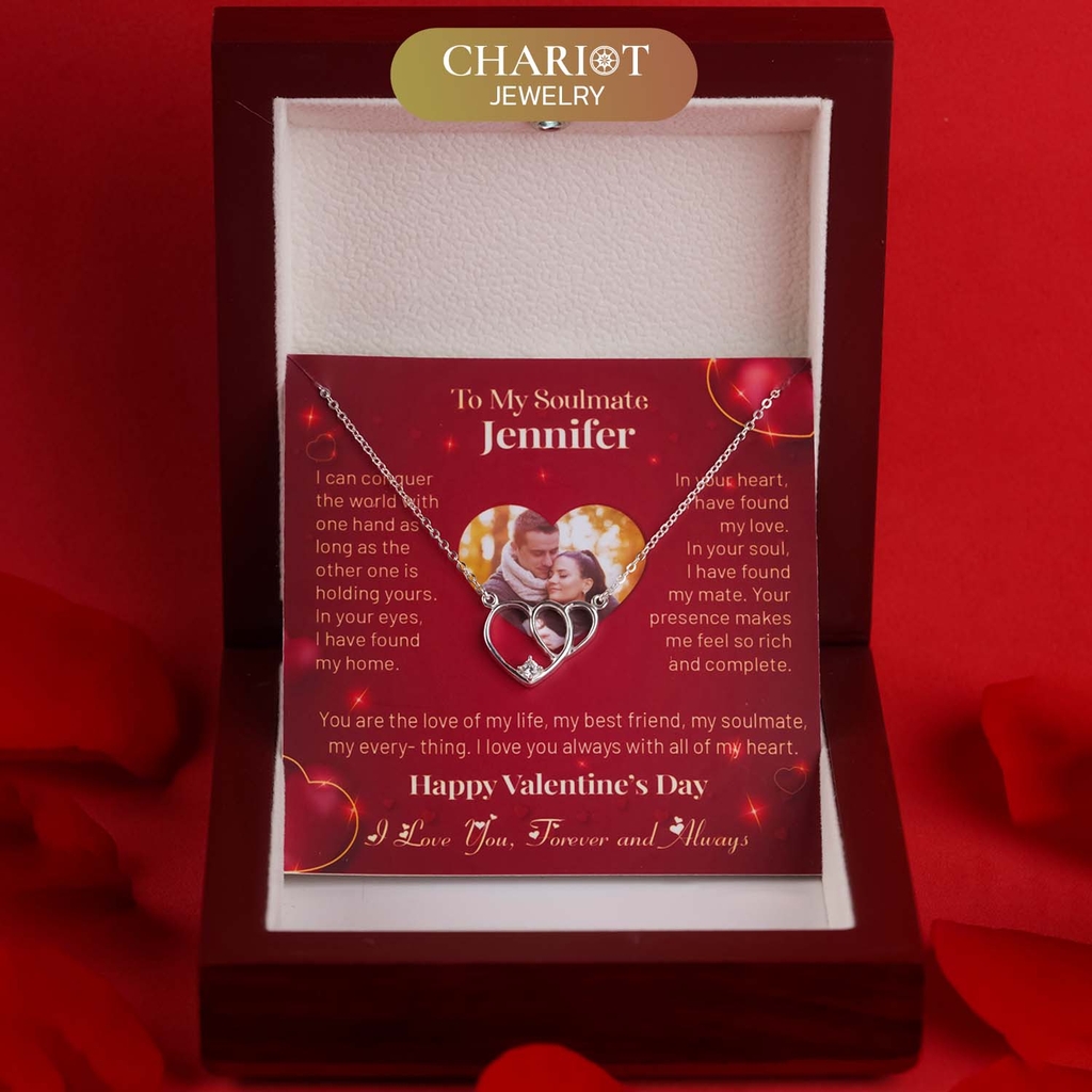 Dây chuyền bạc DCJ70 S925 trái tim đôi xinh xắn đính đá, quà tặng 8-3 ý nghĩa, Chariot Jewelry