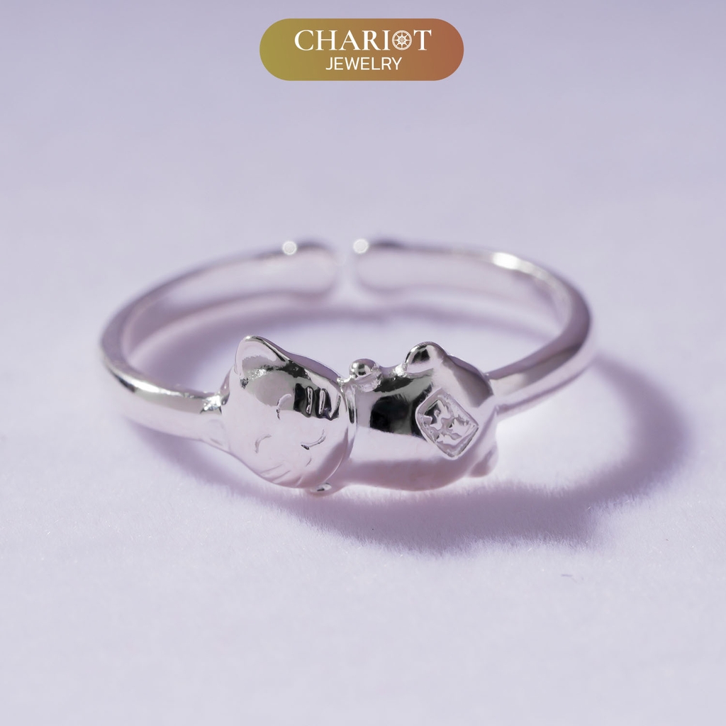 Nhẫn Bạc NCJ25 Mèo Thần Tài Chariot Jewelry