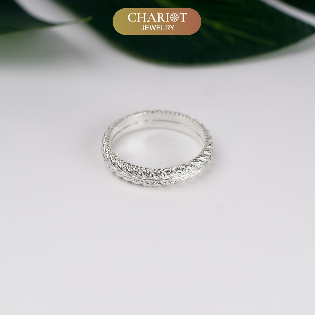 Nhẫn đôi bạc S925 nam nữ NCJ142 Blooming Love, nhẫn couple bạc, quà tặng 8-3 ý nghĩa dành tặng bạn gái, ChariotJewelry